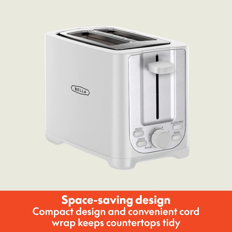 BELLA 2 Slice Toaster with Auto Shut Off - Extra