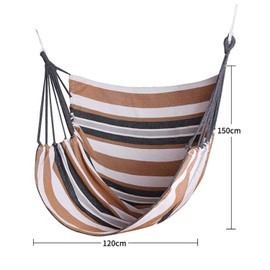 RANIT Hammock Chairs Hanging Rope Swing Seats Indoor and Outdoor, Canvas Hammock Chair (Khaki Stripe)