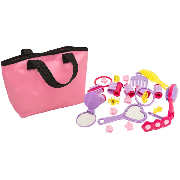 MMP Living Girls Beauty Pretend Play & Dress up Set with Tote and Accessories - 25pcs