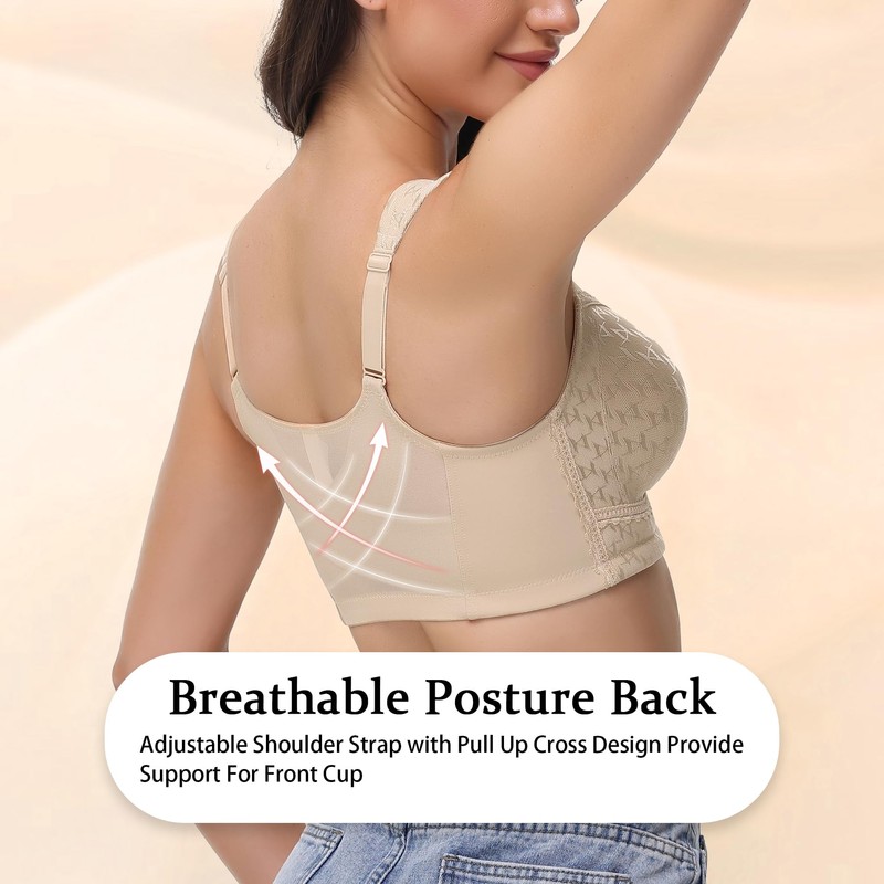 Arm Ma Front Closure Bra for Women Wireless Plus Size