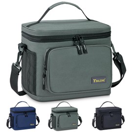 BALEINE 15 Can Large Lunch Bag, Insulated Lunch Bag for Men, Large Leakproof Cooler Bag with Adjustable Shoulder Strap for Office Work Picnic, Freezable Lunch Box for Men Women (Medium, Grey)