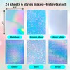 Bleidruck 24 Sheets Printable Holographic Sticker Paper 8.5x 11 inch