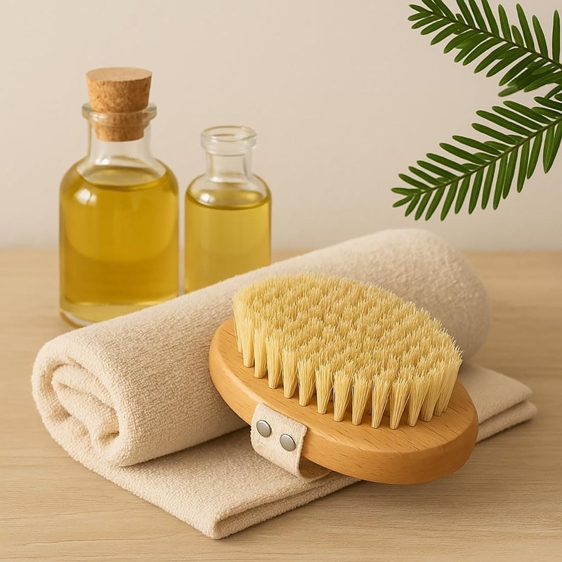 Cepillo Corporal Exfoliante 100% Natural con Mango de Bambú -