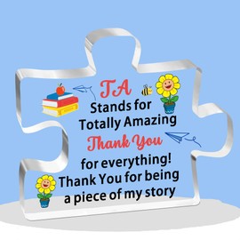 FMCC Ta Gifts- Teacher Assistant Gifts Christmas Thank You Teaching Assistant Gifts Acrylic Plaque Ta Leaving Gifts TA Stands for Totally Amazing