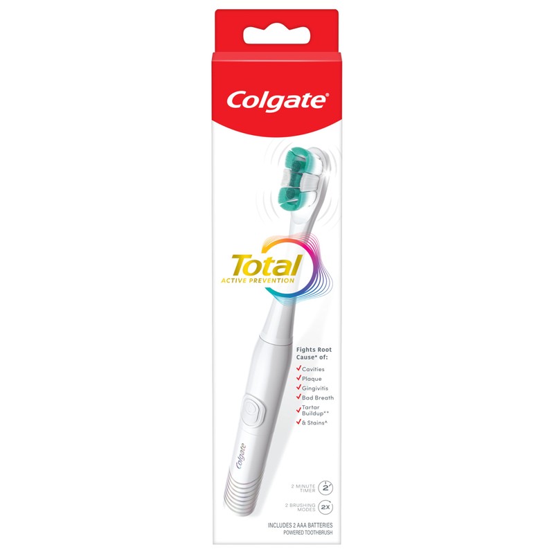 Colgate Total Battery Powered Electric Toothbrush, 1 Pack, Soft Bristle