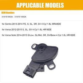 319181XK0A Automatic Transmission Gear Position Sensor Neutral Safety Switch for Sentra 2013-2014 Versa 2012-2015