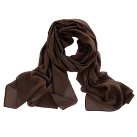 DOLCE ABBRACCIO by RiemTEX Women's Scarf Stole Elegant Scarves and Shawls Verona Chiffon, dark brown