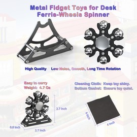 Fidget Toys for Desk Ferris-Wheel Spinner: Metal Kinetic-Spinner 3mins, Cool-Gadgets for Kid Children Teen Adult EDC-Toy, ADHD Tools Cool Stuff Stress Relief Gift for Office Home School Christmas