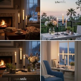 LIFEMINT - Set de 20 Velas Blancas Largas Tipo Lápiz | Velas Delgadas y Elegantes para Portavelas, Candelabros | Bodas, Centros de Mesa y Decoración de Hogar | 19cm