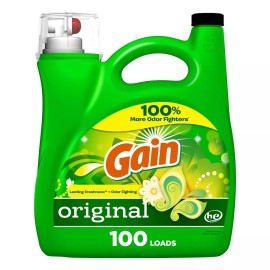 Gain + Aroma Boost Original Scent HE Compatible Liquid Laundry Detergent Soap - 144 fl oz
