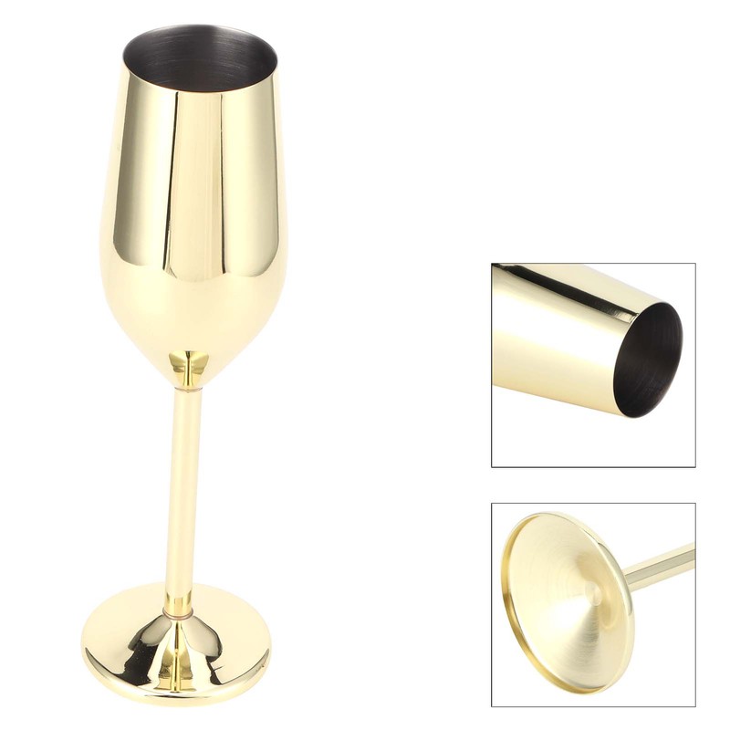 200ml Goblet Stainless Steel Champagne Glass Drinking Cup for Bar/Party