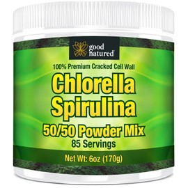 Good Natured Good Natured Premium Chlorella Spirulina Powder | 85 Servings | Non-GMO | Sunlight Grown | Deep Green Color | Cracked Cell Wall | Alkalyzing | High Protein | Vegan Organic Capsules | Mountain Water
