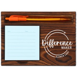 Lunch Lady Self-Stick Note Pad Holder Gift for Thoughtful School Cafeteria Workers Food Service Staff, Durable and Stylish Kitchen Desk Organizer, Work Desk Retro Note Pad Holder SDZ297