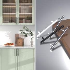 AwmnSrman Kitchen Cupboard Handles Black 15 Pack 128 mm(5 inch) Hole Center, Powder Coated Stainless Steel Installation of Holes