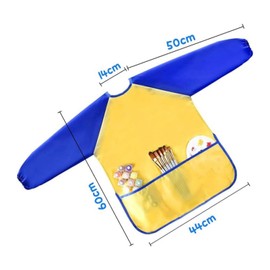 THJOPOKEEL 2Pcs Delantales para Niños, Delantal para Pintura Lavable Mangas Largas con 3 Bolsillos para Dibujar Niños, Delantal Impermeable Infantil Pintura para 4-8 Años