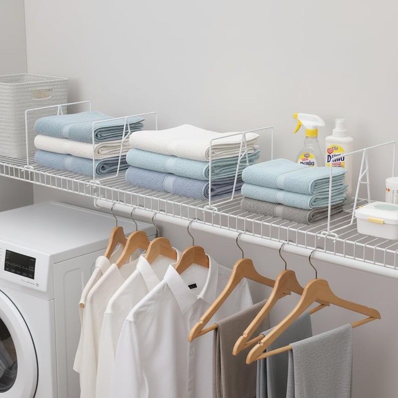 ziroland Wire Shelf Dividers - White Closet Organization & Storage