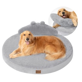 Dog Bed for Large Dogs - Orthopedic Dog Beds for Extra Large Dogs with Washable Removable Cover Waterproof Pet Beds with Pillow - Light Gray