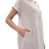 Amazhiyu Womens 100% Linen Summer Casual Crew Neck Midi Dresses