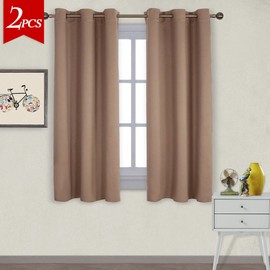 NICETOWN Window Treatment Thermal Insulated Solid Grommet Blackout Curtains/Drapes for Bedroom (Set of 2 Panels, 42 by 63 Inch, Cappuccino)