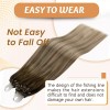Runature Extensiones Cabello Real 50gr 14in Balayage Marrón A Medio