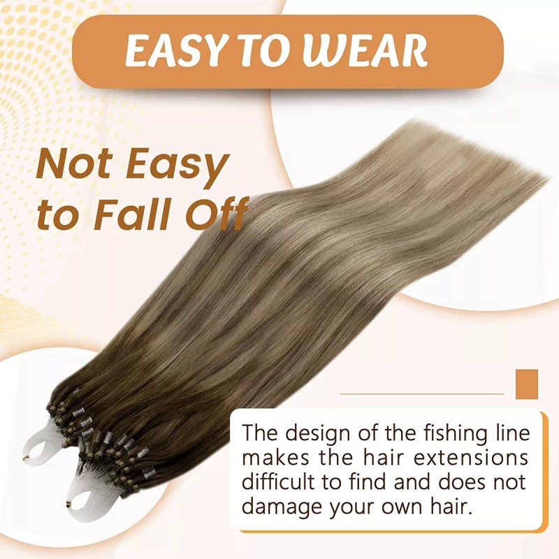 Runature Extensiones Cabello Real 50gr 14in Balayage Marrón A Medio