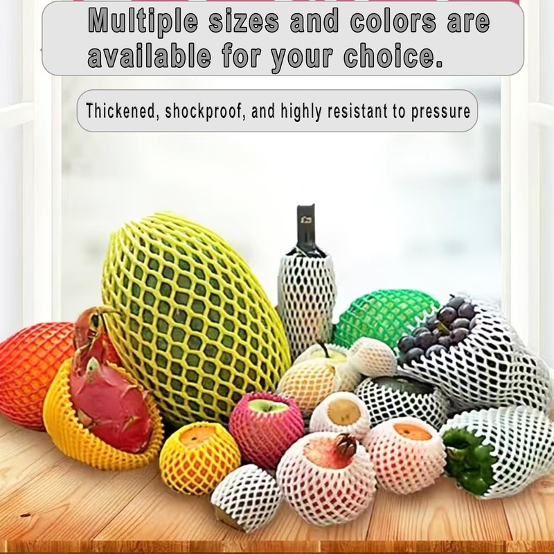 Fruit Protection Mesh Bags, Foam Mesh Keep Safe Sleeves14x7cm, 50PCS