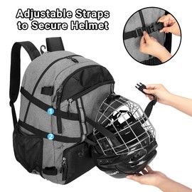 DSLEAF Lacrosse Bag with Stick Holder, Lacrosse Backpack with External Buckle Straps to Fix Helmet, Separate Shoe Space and Other Pockets to Hold Shoes US Mens 13 and Other Lacrosse Equipment