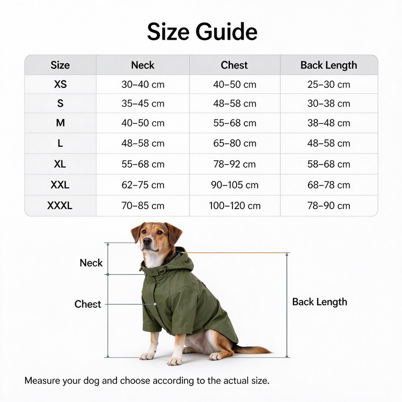 Dog Raincoat for Rainy Walks – Waterproof Polyester Jacket with