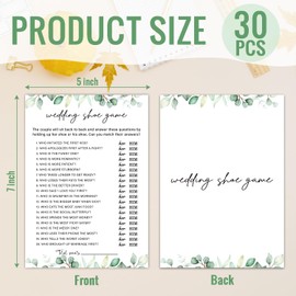 HQLOW Wedding Shoe Game - Wedding Shower Games, Bridal Shower Games 30 Guests for Engagement Wedding Party, Bridal Games for Showers (Eucalyptus Botanical) -0008