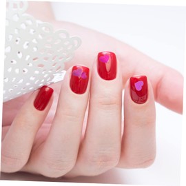 FOMIYES DIY Nail Art Glitter Sequins Heart Shape 2 Boxes Manicure Nail Decals Pack