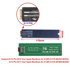 Pxyelec SSD to USB3.0 Hard Disk Enclosure External Case 6+12 Pin for 2010 2011 2012 MacBook Air A1370 A1369