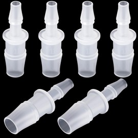 Mxxipp 6pcs Hose Barb Reducer Fittings, 3/8" to 3/16" Hose ID Pipe Connectors, Plastic Barbed Joint Splicer Mender Adapter Union for Aquarium Laboratory Food Beverage Processing