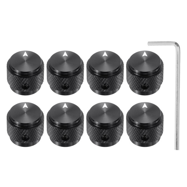 sourcing map 8 Pcs Aluminium Potentiometer Knobs, 1/4"(6mm) IDx5/8"(15mm) ODx1/2"(13mm)