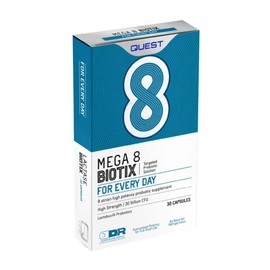 Quest Mega 8 Biotix Probiotic Capsules 30 Billion CFU for Immune & Digestive Support. Helps Restore Gut Friendly Bacteria & Regulate Immune Responses. (30 Capsules x 3 Pack)
