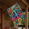 Starlit Patio Peace House Flag 28x40 Inch Rainbow Garden Flag