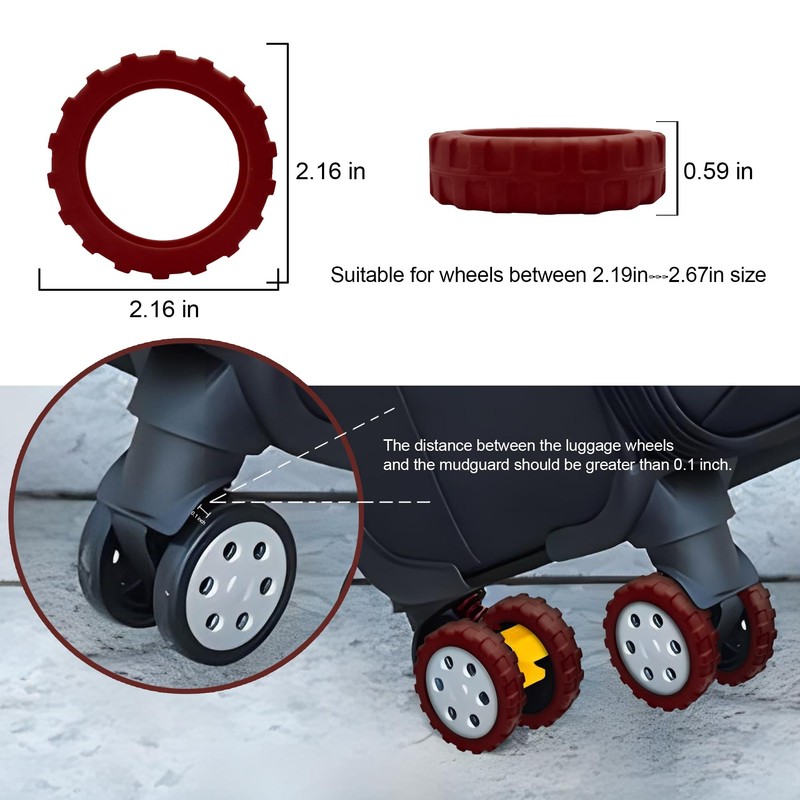 HoldFist （8 Pack） Luggage Wheel Covers for Most 8-Spinner Wheel