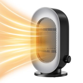 Portable Space Heater for Indoor Use, Small Electric Heater with 3 Modes, Fast Heating, Quiet Operation, Energy Efficiency, Overheat & Tip-Over Protection(Grey Black)