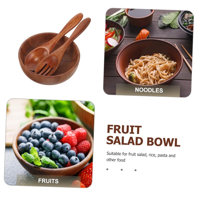 SHOWERORO Wood Salad Bowl Set Salad Serving Bowl with Lid