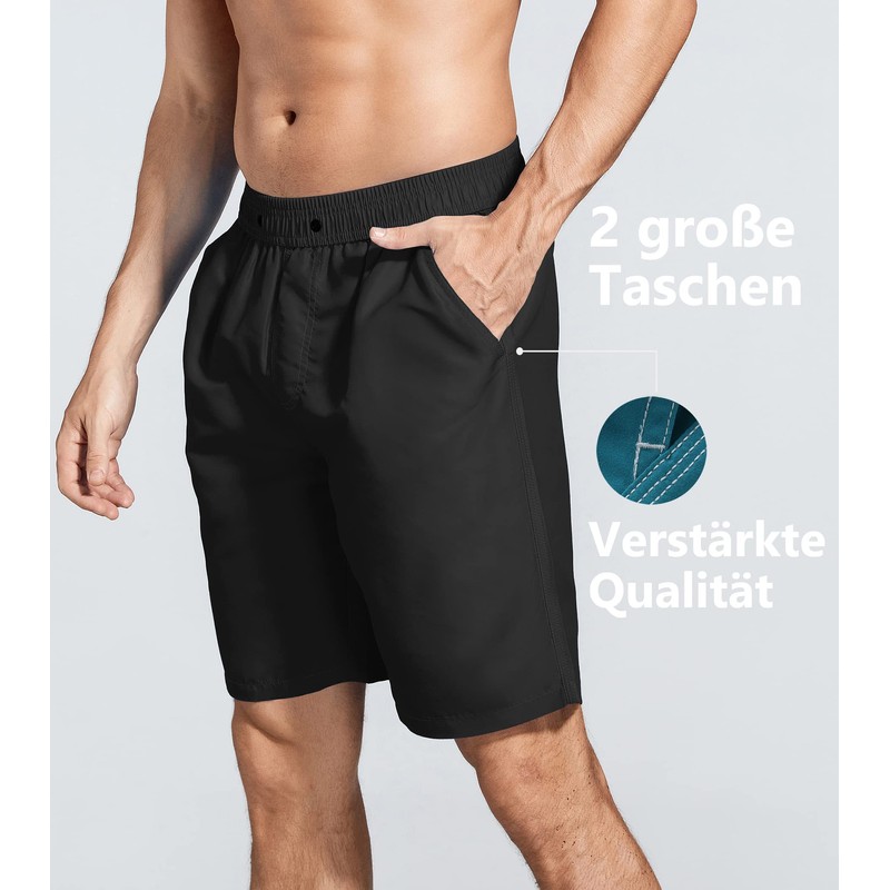 ACHTELEPHS Long Swimming Trunks, Men's Swimming Shorts, Quick-Drying Board Shorts