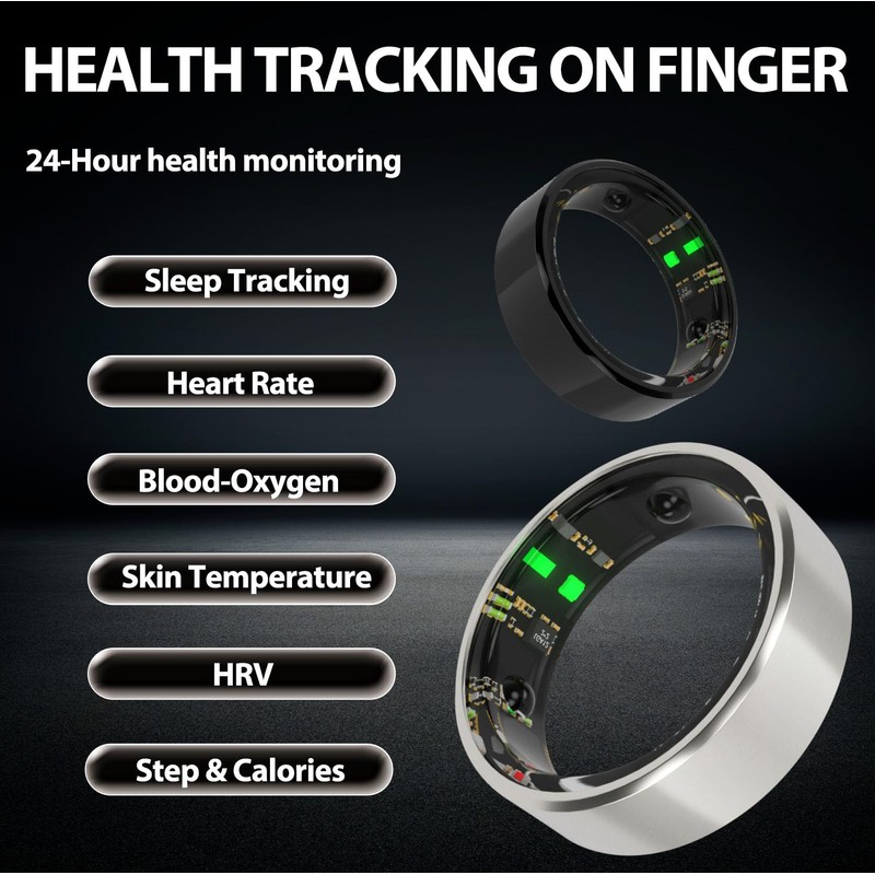 WeiQiuOutdr Smart Ring Health Tracker with Free Subscription, Fitness Sleep