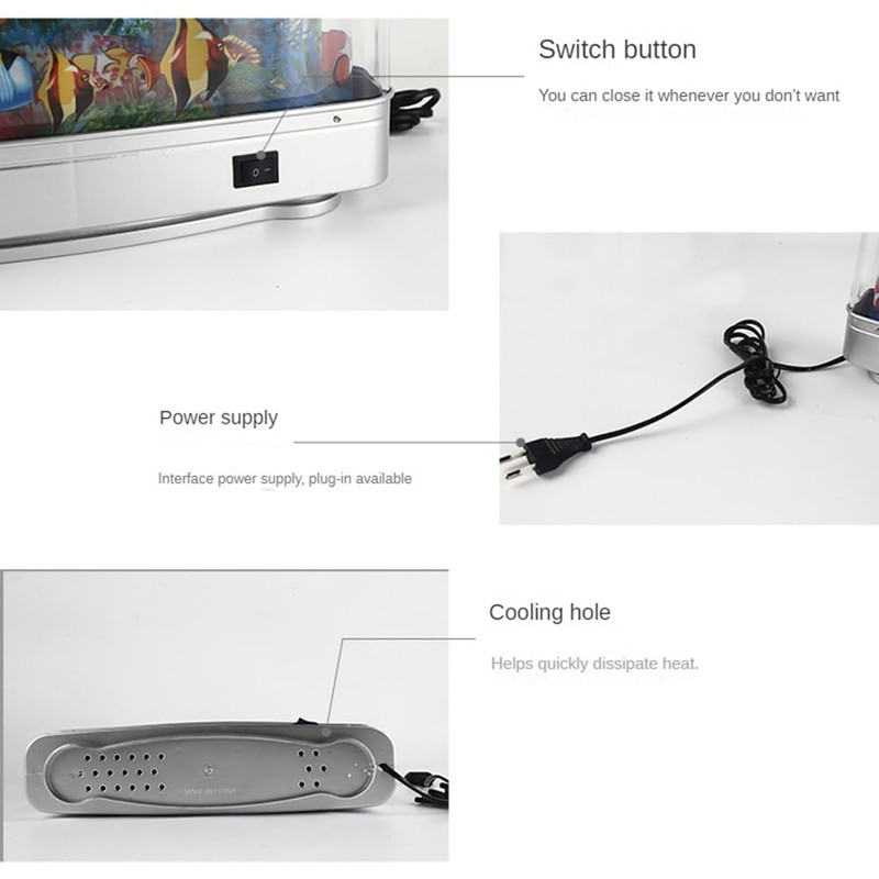 Iegefirm Aquarium Fish Light Dynamic Ocean Virtual Dolphin Landscape Tropical