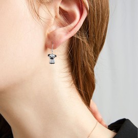 Pug Earrings for Women 925 Sterling Silver Pug Dog Dangle Earrings Cute Pet Pug Jewelry Gifts for Women Pug Lover Gift