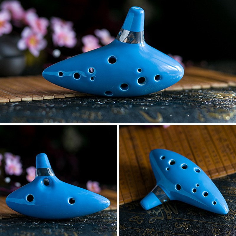 12 Holes Alto C Ocarina Ceramic Vessel Flute Wind Musical