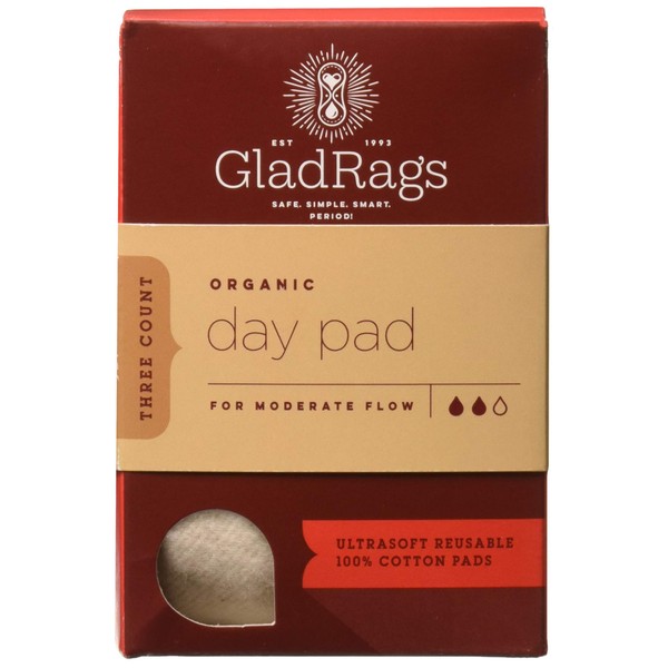 Glad Rags Organic Undyed Organic Cotton Pads, 3 Count