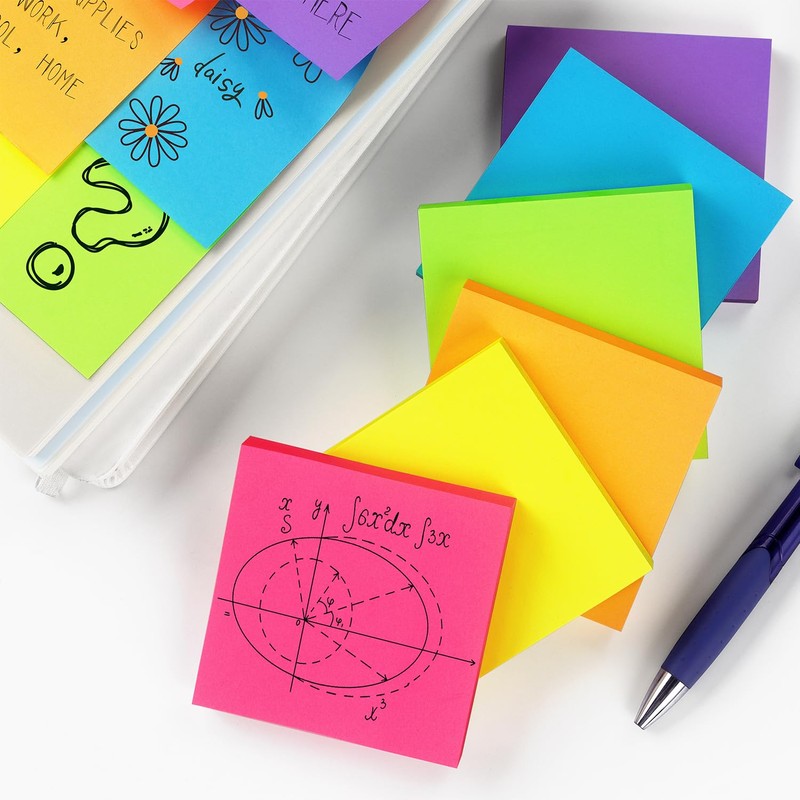 Pop Up Sticky Notes 3x3 inch Bright Colors Self-Stick Pads