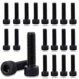 20pcs Black Socket Cap Head Screws, M6 X 16mm 304 Stainless Steel,Cylinder Screws,Mounting Hardware Kit,Zinc Plated Cup Head Bolt,for Most TV Stand,Wall,Mount&Monitor,Pack Black