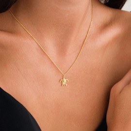 VRIUA Sea Turtles Necklace for Women – 14K Gold Plated Dainty Sea Turtles Gold Necklace for Women Minimalistic Trendy Jewelry