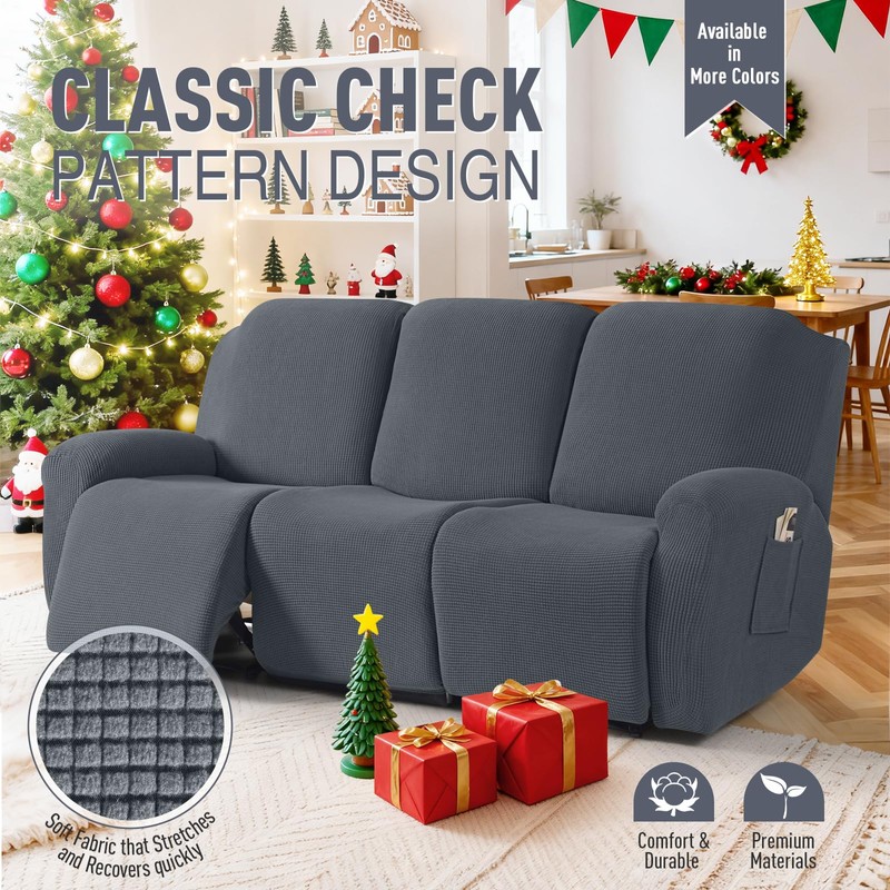 TAOCOCO Recliner Sofa Covers 8-Pieces Stretch Large Couch Covers for