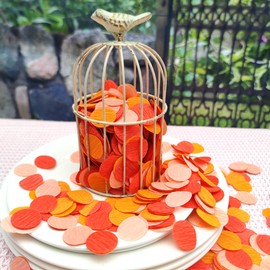 Mybbshower Ombre Orange Table Confetti for Fall Autumn Thanksgiving Harvest Orange Wedding Paper Confetti Baby Shower Birthday Party Decorations 1000 Count