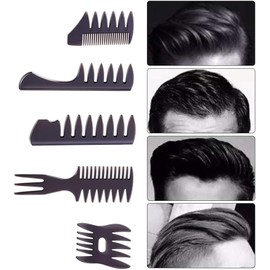 Styling Hair Comb Set Salon Barber Hairstylist Comb 5 Pack Professional Hair Brush Retro Hairdressing Hair Care Style Accessory Double-sided for Men Boy Gentleman